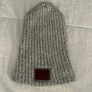 Love Your Melon winter hat white speckled beanie hat gray